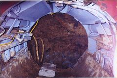 View up hand dug tunnel in Warrior Square